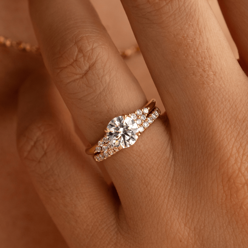 Marquise Shaped Three Stone Lab Grown Diamond Engagement Ring