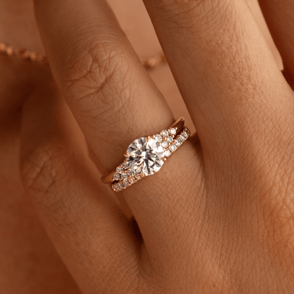 Marquise Shaped Three Stone Lab Grown Diamond Engagement Ring