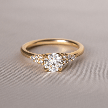 Marquise Shaped Three Stone Lab Grown Diamond Engagement Ring