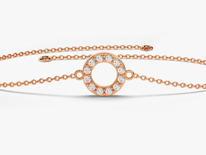0.12 TCW Round Ring Charm Moissanite Bracelet