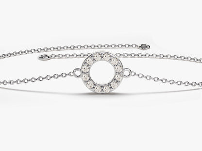 0.12 TCW Round Ring Charm Moissanite Bracelet