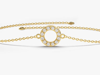 0.12 TCW Round Ring Charm Moissanite Bracelet