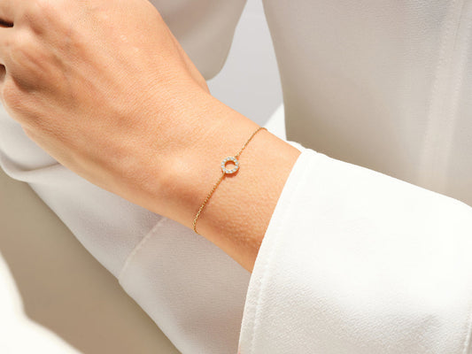 0.12 TCW Round Ring Charm Moissanite Bracelet