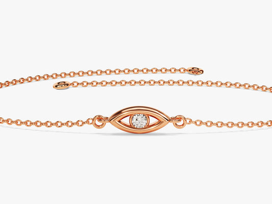 0.03 TCW Round Stone Evil Eye Moissanite Bracelet