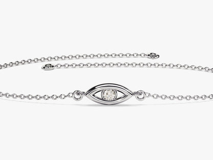 0.03 TCW Round Stone Evil Eye Moissanite Bracelet