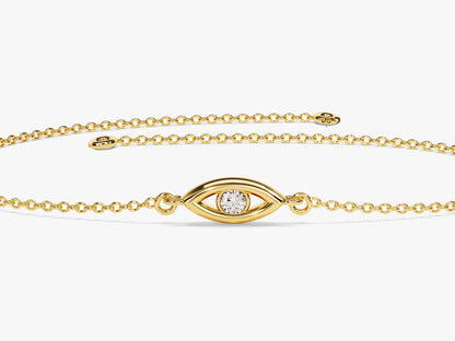 0.03 TCW Round Stone Evil Eye Moissanite Bracelet