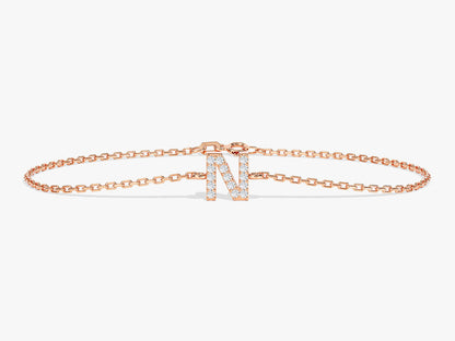 0.08 TCW Initial's Moissanite Bracelet