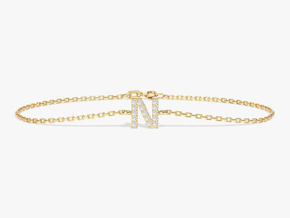 0.08 TCW Initial's Moissanite Bracelet