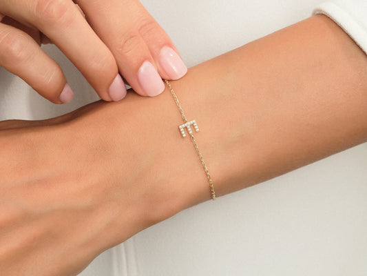 0.08 TCW Initial's Moissanite Bracelet