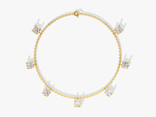 0.7 TCW Round Drop Moissanite Bracelet
