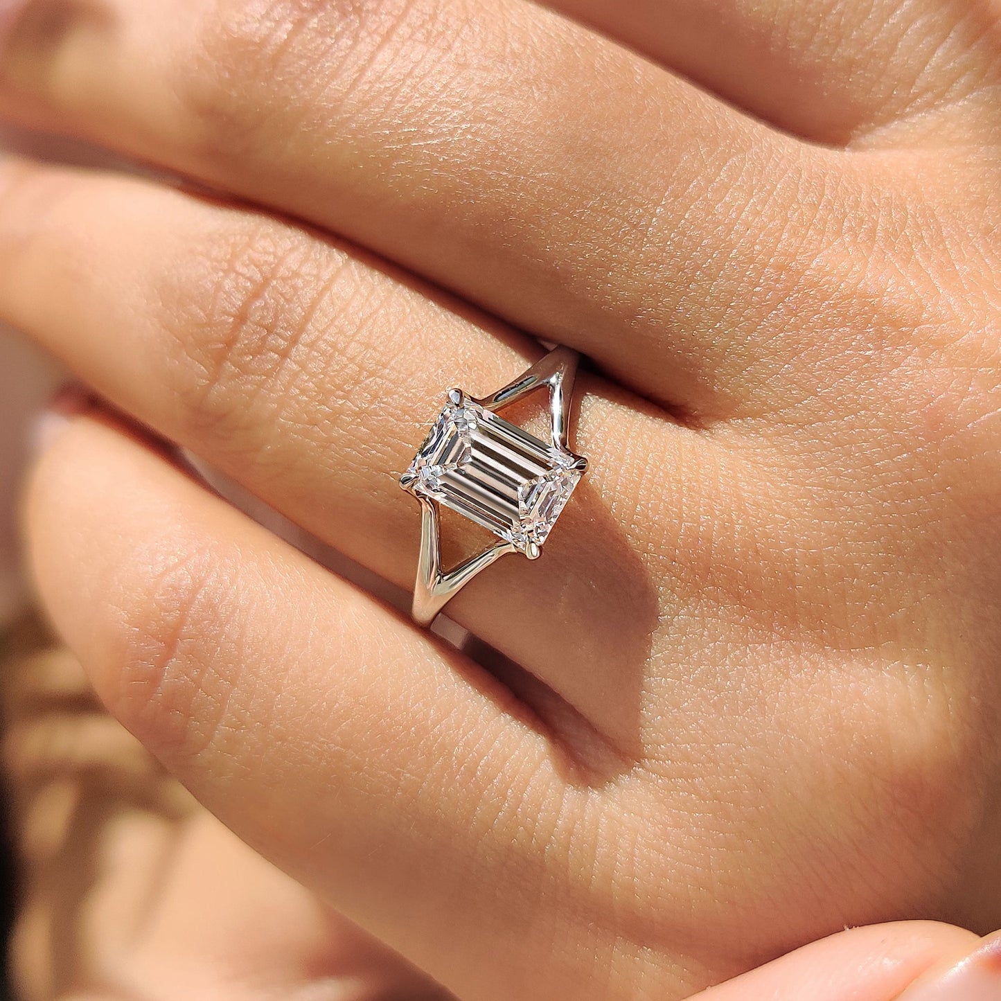 Open Gallery Emerald Cut Diamond Solitaire Ring