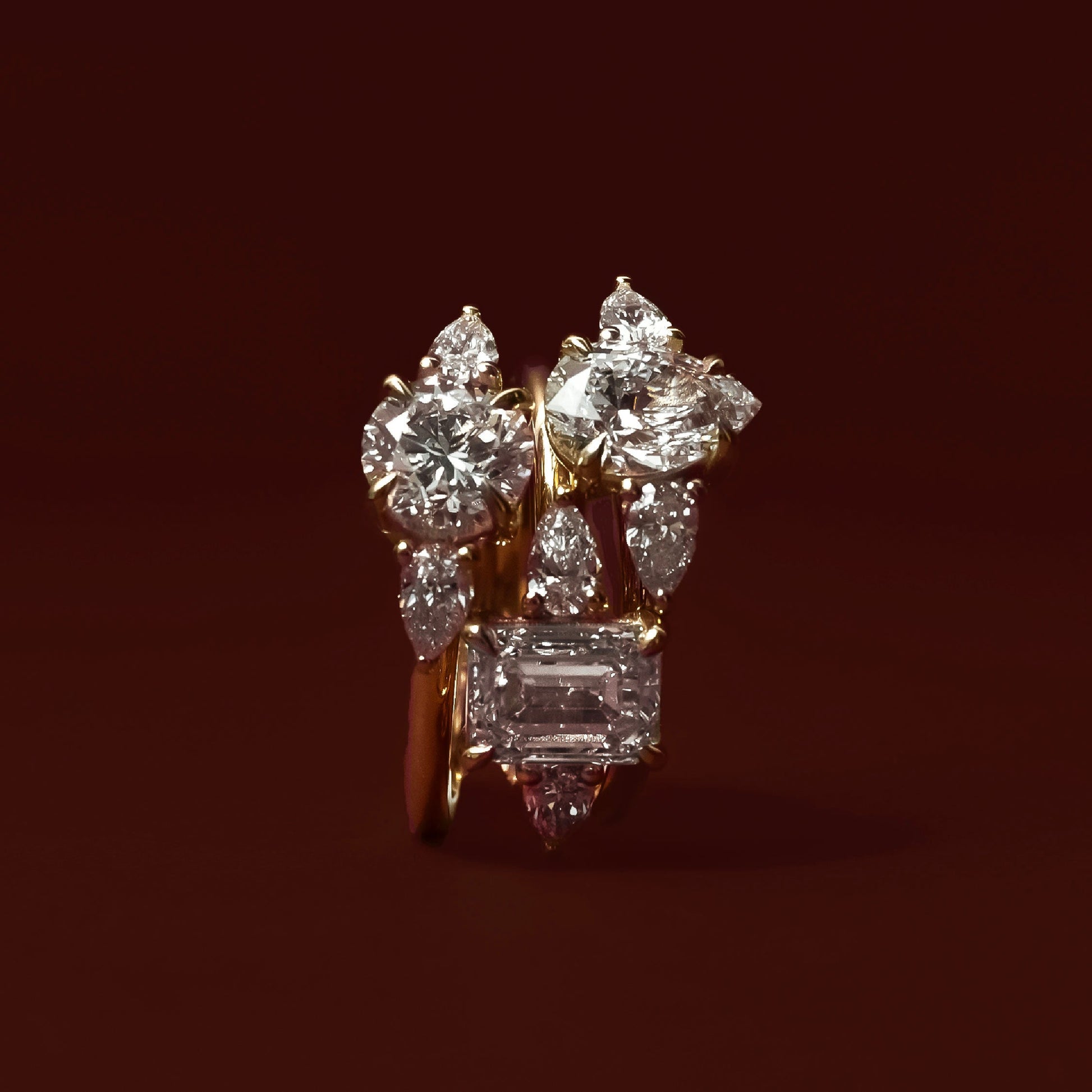 Stunning 0.5-1.50 CT Round Moissanite Engagement Ring with Three Stone Design
