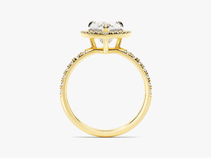 1.5 CT Heart Cut Halo & Pave Moissanite Engagement Ring