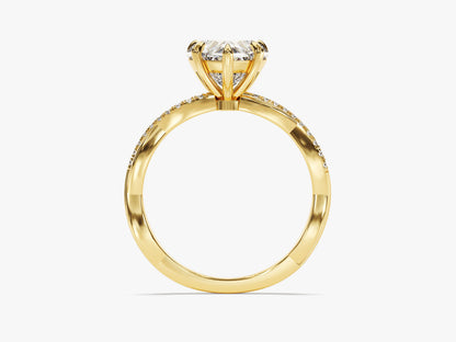 2 CT Heart Cut Twisted Pave Moissanite Engagement Ring