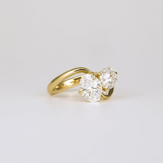 2.31 TCW Oval & Cushion Shaped Toi Et Moi Moissanite Engagement Ring