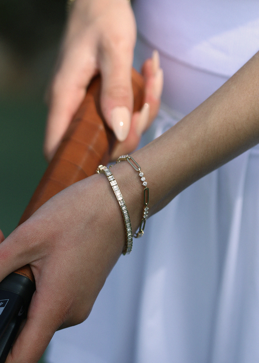 4 TCW Baguette Stones Moissanite Diamond Tennis Bracelet