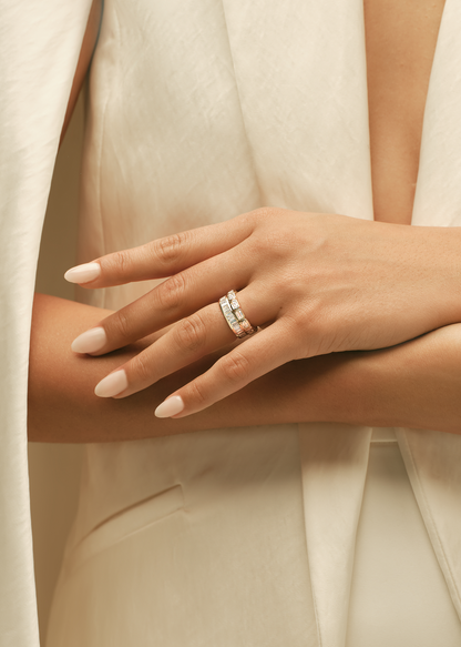 Marquise Shaped Three Stone Lab Grown Diamond Engagement Ring