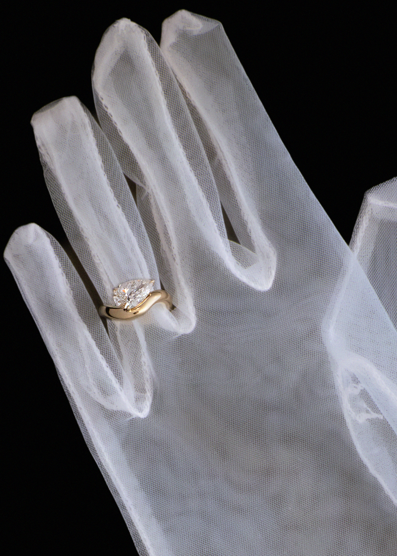 Marquise Shaped Three Stone Lab Grown Diamond Engagement Ring