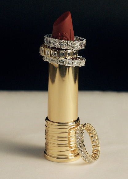 0.25 TCW Round Shaped Half Eternity Lab Grown Diamond Wedding Band