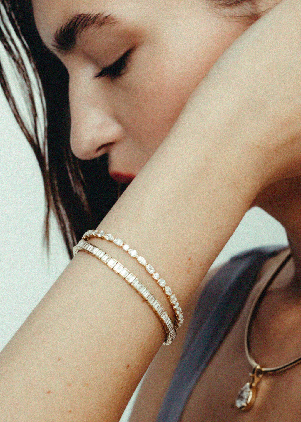 4 TCW Baguette Stones Moissanite Diamond Tennis Bracelet