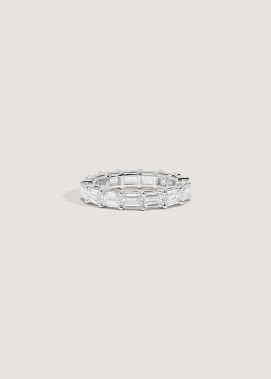 0.25 TCW Round Shaped Half Eternity Lab Grown Diamond Wedding Band