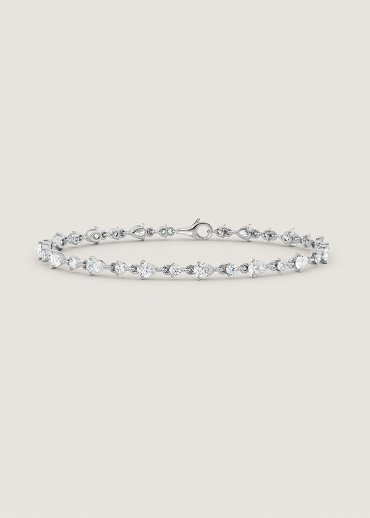 2.5 TCW Pear & Round Moissanite Diamond Tennis Bracelet
