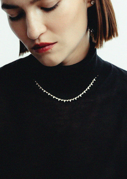 3 TCW Round Moissanite Diamond Raw Tennis Necklace