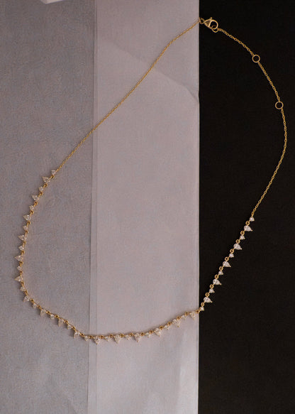 3 TCW Round Moissanite Diamond Raw Tennis Necklace