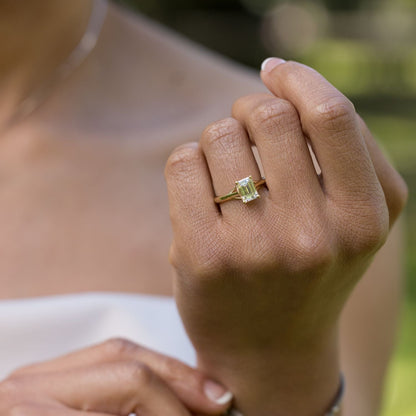 Marquise Shaped Three Stone Lab Grown Diamond Engagement Ring