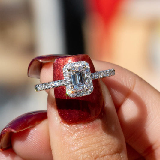 Marquise Shaped Three Stone Lab Grown Diamond Engagement Ring