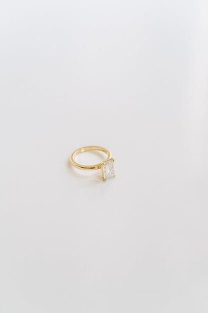 Marquise Shaped Three Stone Lab Grown Diamond Engagement Ring