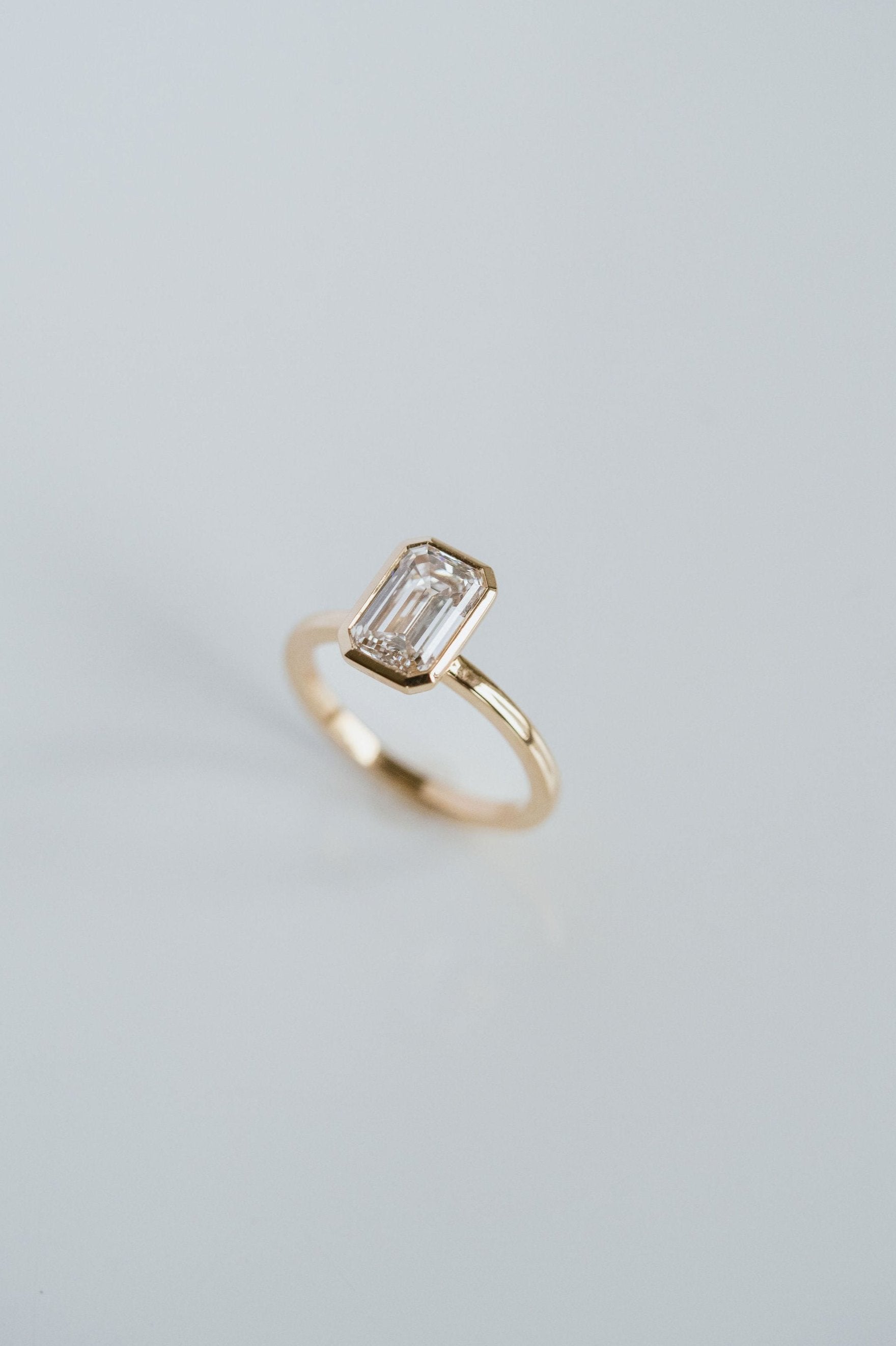 Marquise Shaped Three Stone Lab Grown Diamond Engagement Ring