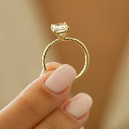 2.43 CT Radiant Cut Solitaire Style Moissanite Engagement Ring 4
