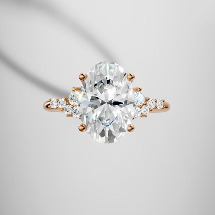 Marquise Shaped Three Stone Lab Grown Diamond Engagement Ring