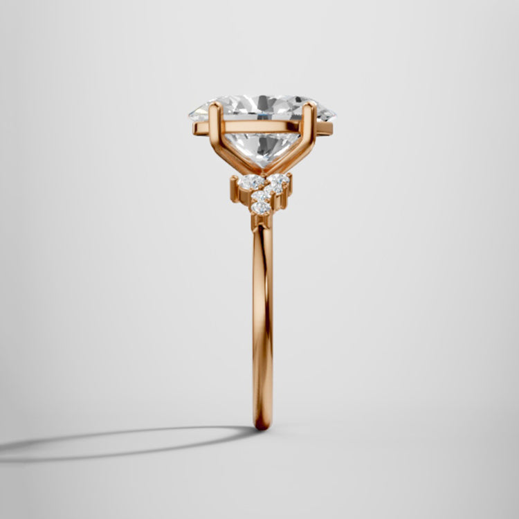 Marquise Shaped Three Stone Lab Grown Diamond Engagement Ring