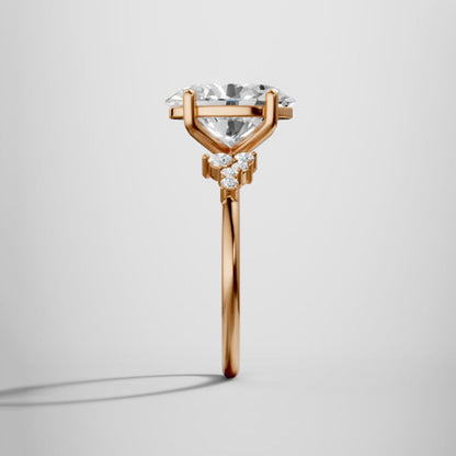 Marquise Shaped Three Stone Lab Grown Diamond Engagement Ring