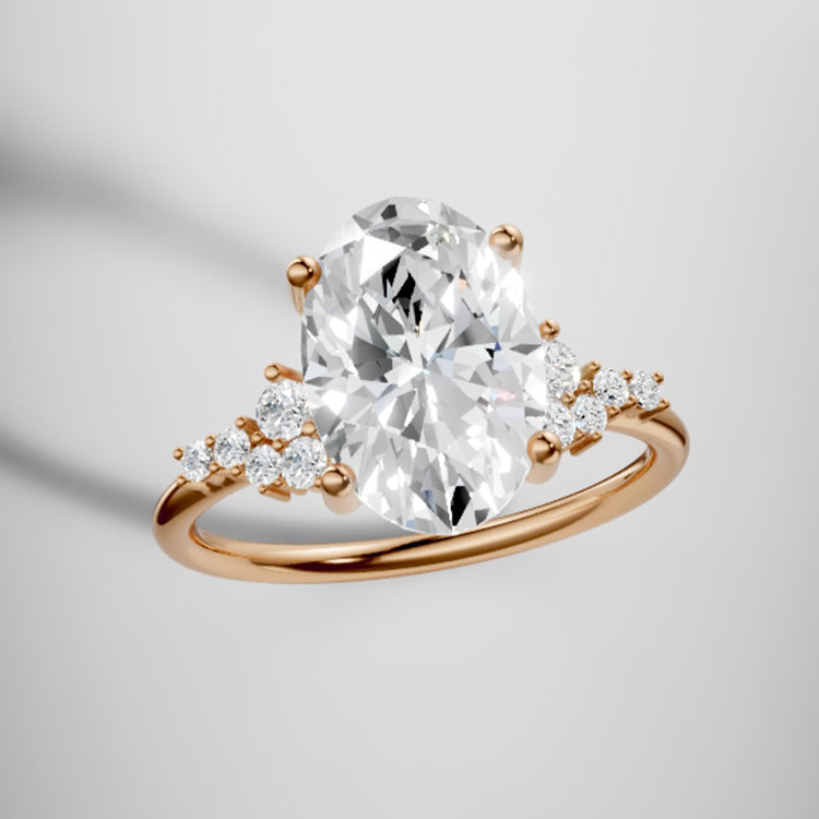 Marquise Shaped Three Stone Lab Grown Diamond Engagement Ring