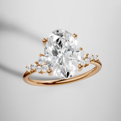 Marquise Shaped Three Stone Lab Grown Diamond Engagement Ring