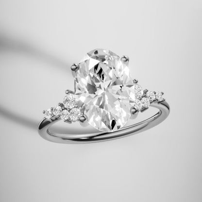 Marquise Shaped Three Stone Lab Grown Diamond Engagement Ring
