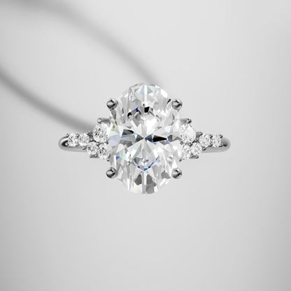 Marquise Shaped Three Stone Lab Grown Diamond Engagement Ring