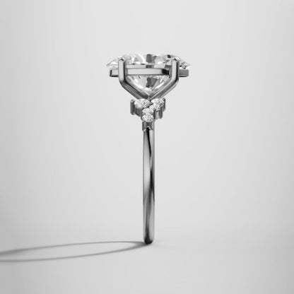 Marquise Shaped Three Stone Lab Grown Diamond Engagement Ring