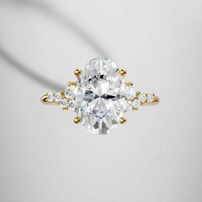 Marquise Shaped Three Stone Lab Grown Diamond Engagement Ring