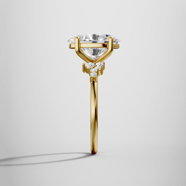 Marquise Shaped Three Stone Lab Grown Diamond Engagement Ring