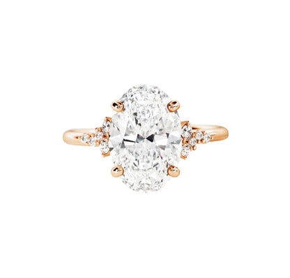 Marquise Shaped Three Stone Lab Grown Diamond Engagement Ring