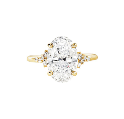 Marquise Shaped Three Stone Lab Grown Diamond Engagement Ring