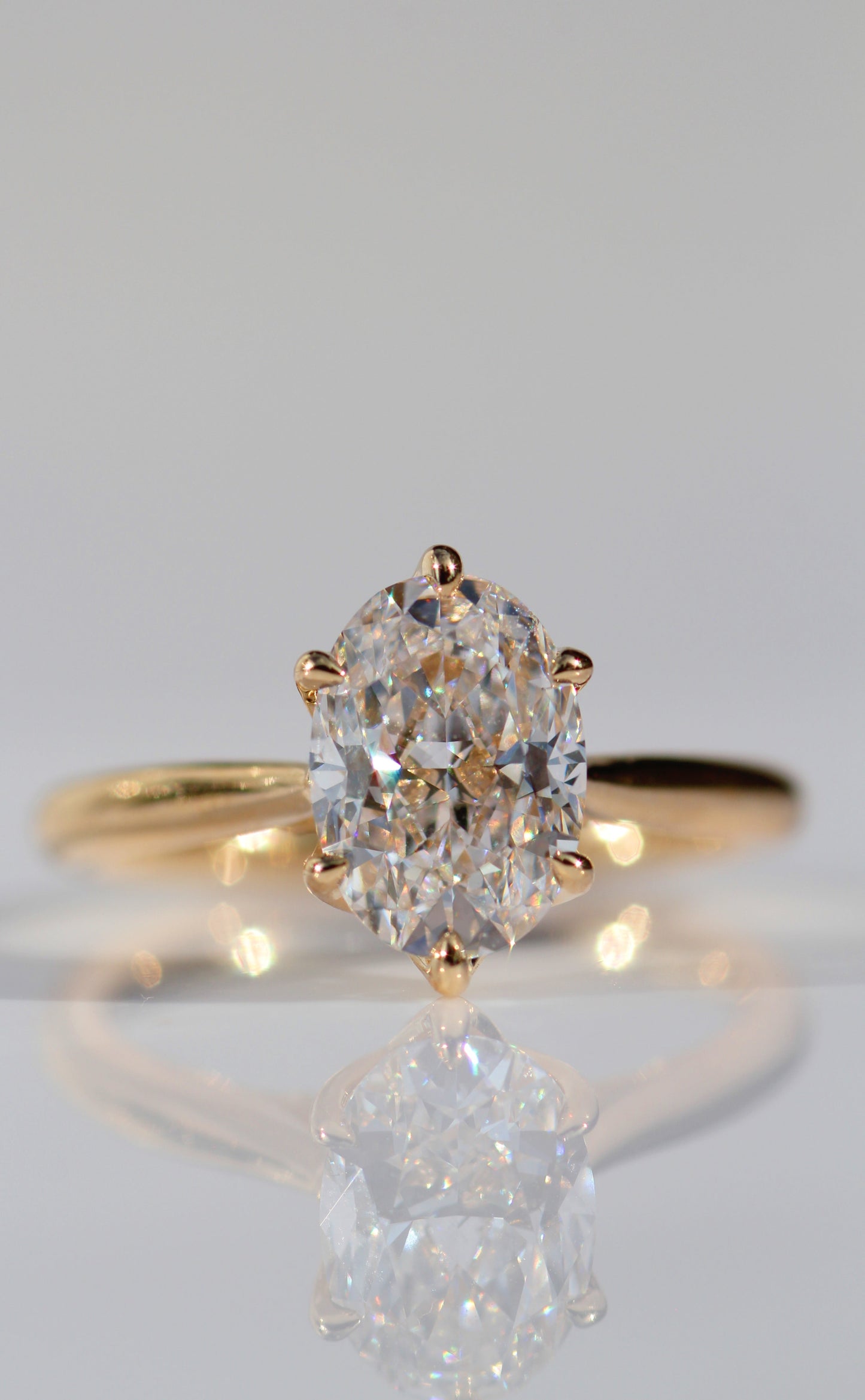 Marquise Shaped Three Stone Lab Grown Diamond Engagement Ring