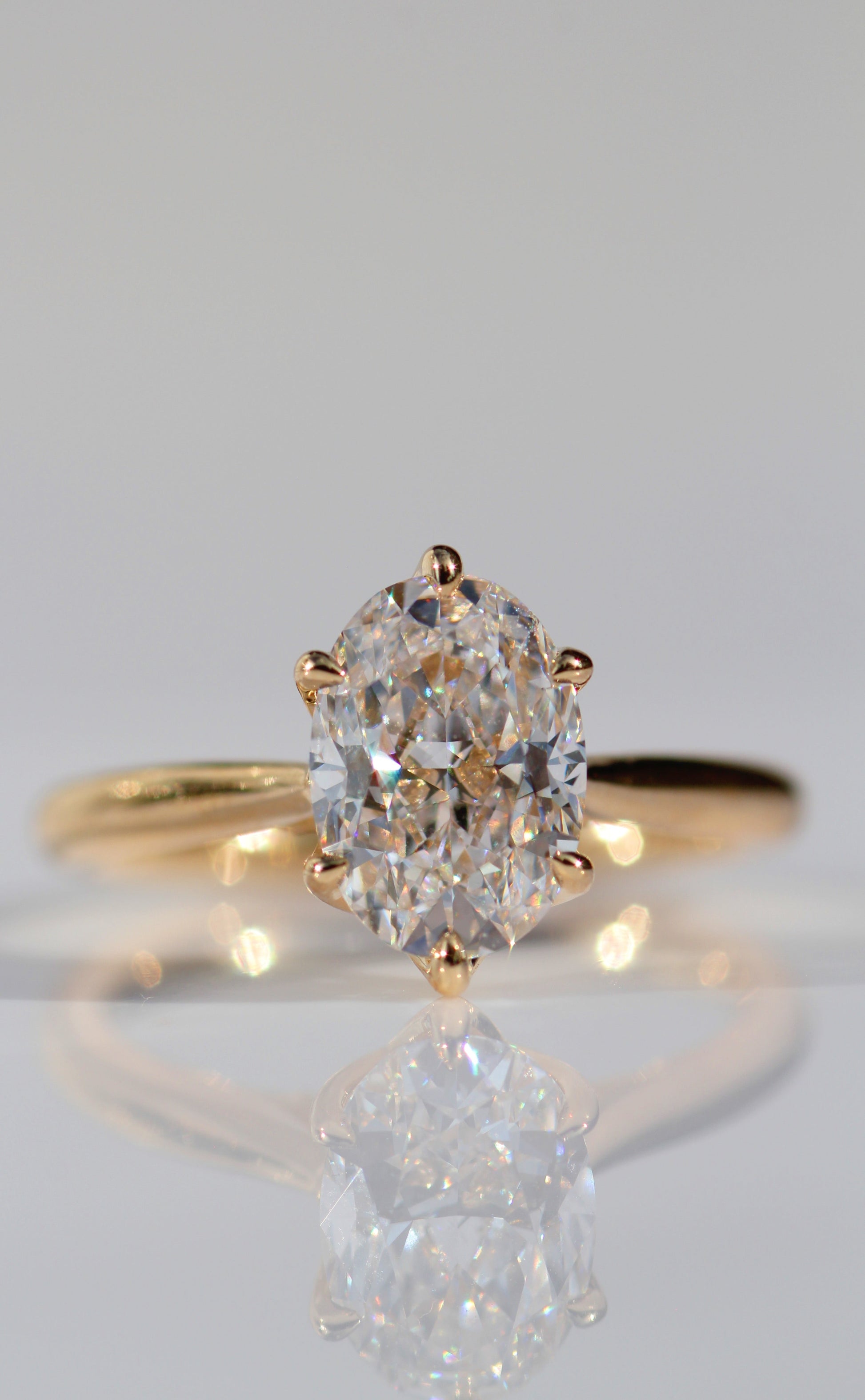 Marquise Shaped Three Stone Lab Grown Diamond Engagement Ring