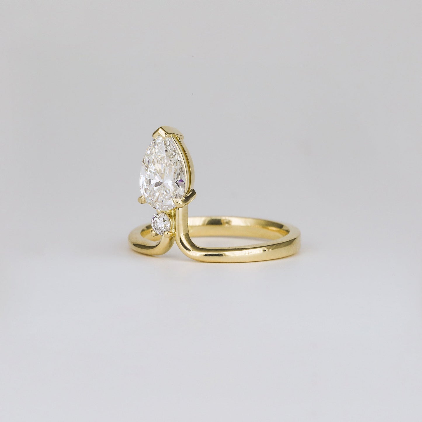 1.12 TCW Pear & Round Shaped Toi Et Moi Moissanite Engagement Ring