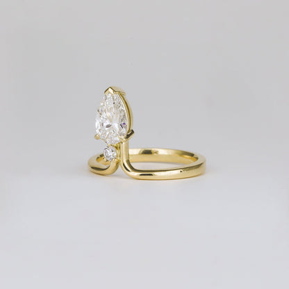 1.12 TCW Pear & Round Shaped Toi Et Moi Moissanite Engagement Ring