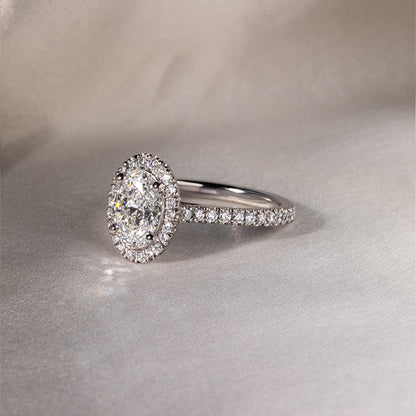 Marquise Shaped Three Stone Lab Grown Diamond Engagement Ring